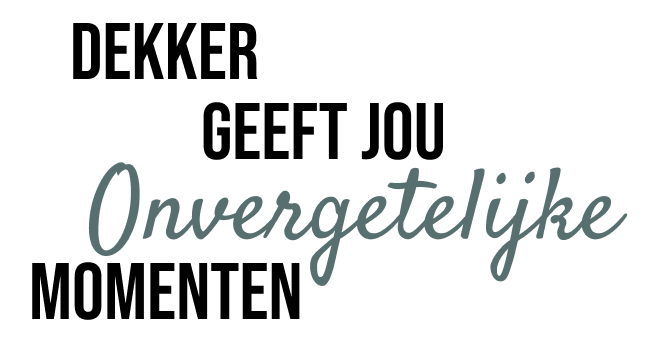 Het woord 'Onvergetelijke' in sierlijke donkergroene letters voor de website van Dekker Warmond.